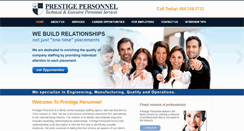 Desktop Screenshot of prestigepersonnel.com