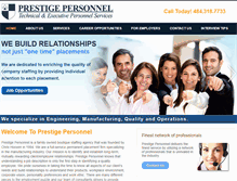 Tablet Screenshot of prestigepersonnel.com