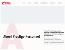 Tablet Screenshot of prestigepersonnel.co.za